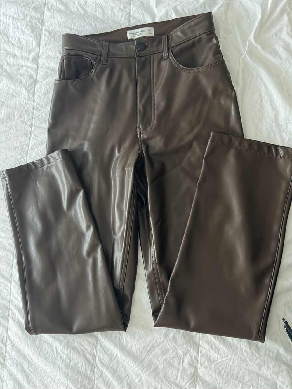 Brown Faux Leather pant- Sleek Casual Trousers